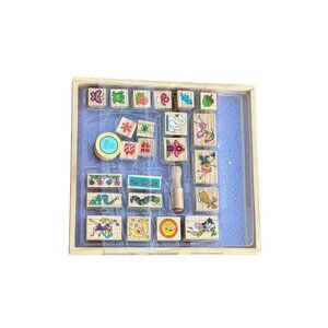 Melissa & Doug wood rubber stamp collection 20 piece